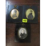 Three miniatures to include an early 19th century one depicting a gentleman