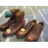 A pair of Crocket & Jones leather tan boots size 8 and a pair of Crocket and Jones leather tan