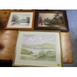 Margaret Croudace - From Cant Farm, landscape, watercolour, signed, label verso, 11 1/2 x 15 3/8,