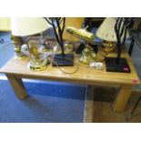 A modern pale oak coffee table, 16 high, 41 w