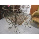 Mixed wrought steel circular table frames