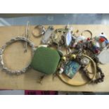 Costume and silver jewellery to include bracelets, lockets, brooches and other items, silver and