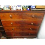 A Victorian mahogany chest of two short and three long drawers, 44h x 48w