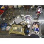 A mixed lot of Art Nouveau inspired items to include Charles Rennie Mackintosh style pewter items,