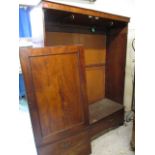 A Georgian mahogany two door wardrobe, the interior revealing hanging rails and a single drawer, 7