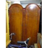 An early 20th century Queen Anne style walnut veneered wardrobe, 79 h, 48 w, 22 d