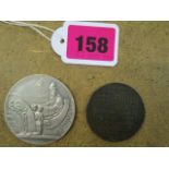 A silver Icelandic 10 Kroner medal (coin) circa 1930 and a 1798 calendar medal (coin), possibly by