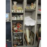 An eclectic lot comprising vintage china, glass, dolls of the world, Womble soft toys, vintage and