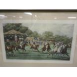 Cuthbert Bradley - a framed and glazed lithograph depicting a polo game,