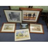 Pictures to include Kay Smith - a harbour scene, watercolour, signed 9 1/2 x 14, Rod Juckins - a