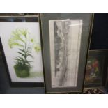 Three mixed prints to include a signed limited edition print entitled Spring Lilies, signed lower