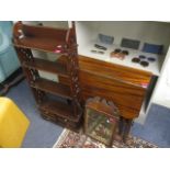 An Edwardian mahogany gate leg table, a Georgian mahogany mirror and a reproduction mahogany