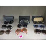 Sixties style sunglasses, together with a pair of Alain Mikli, Paris, sunglasses with a case ( eight