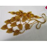 A part amber necklace and bracelet