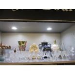 Mixed glass and other items to include Sherry glasses