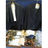 Three vintage men's dinner jackets and a waist coat, a gents jack, waist coat and trouser suit, a