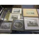 A mixed lot of pictures to include E H Thurlow, a 19th century watercolour, 7 1/2 x 5 1/2, framed