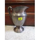 An American silver plated jug inscribed with the letter 'Y'