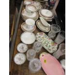 Mixed china and cut glass to include Spode and a vintage part dinner service