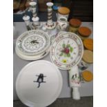 A group of Portmerion china to include a clock wall plate