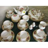 A Royal Albert Old Country Roses part tea service, together with a matching miniature child's tea