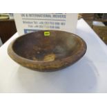 An early 20th century African turned wooden bowl, 14 diameter