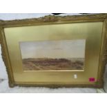 E M Wimperis - extensive landscape, watercolour, artist monogram and dated 24/86 to right corner,