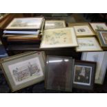 A quantity of mixed prints and maps, some limited editions, some 19th century, to include one