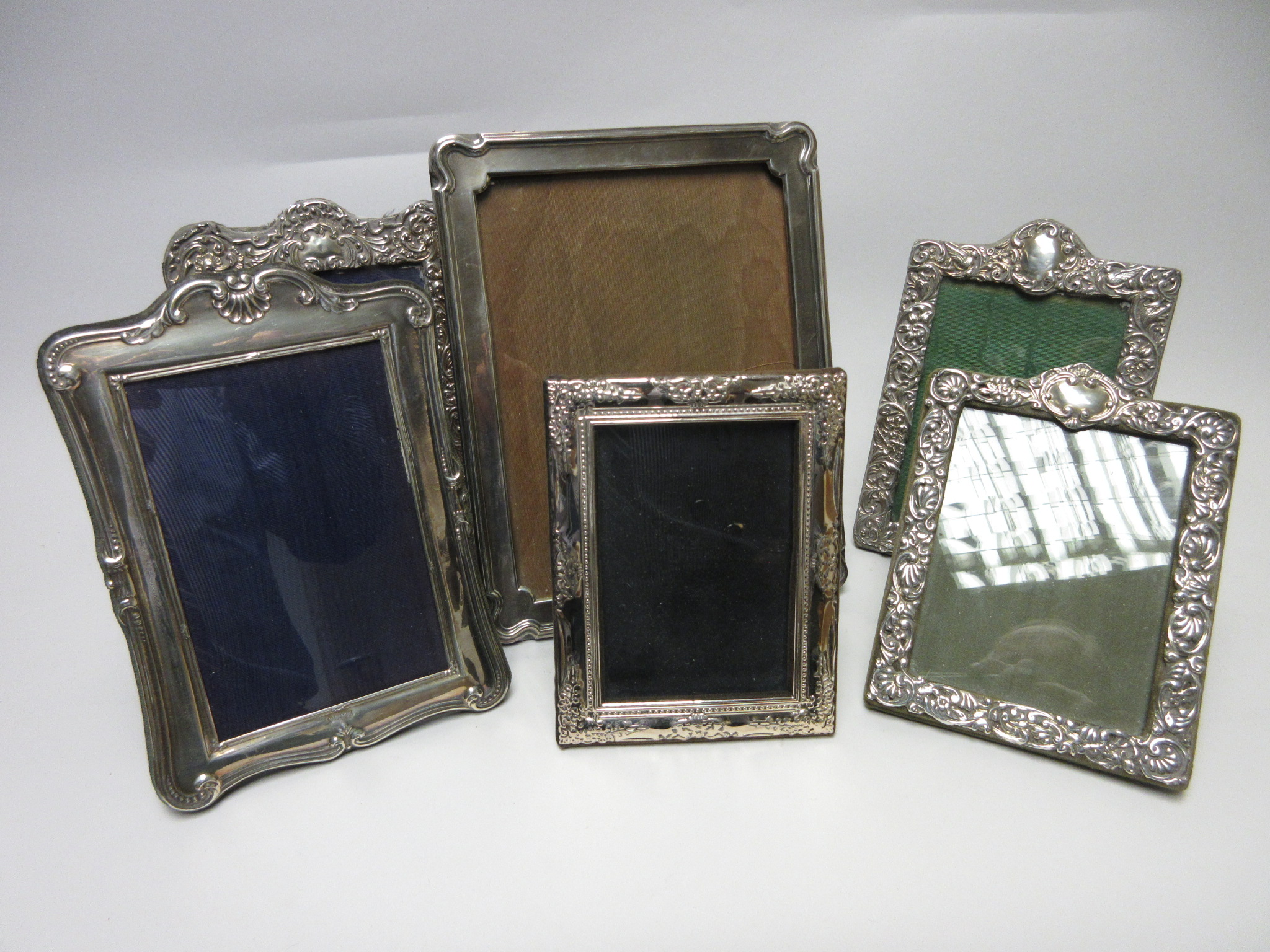 A George V silver Photograph Frame, Sheffield 1921, 9 1/2 x 7 1/2in and five other Frames, mostly - Image 2 of 2