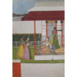 DECCANI ARTIST, SOUTHERN INDIA, CIRCA 1760A lady with attendants on a terrace, from a ragamala