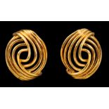 A pair of 1960's Cartier Knot Ear Clips in 18ct gold, stamped Cartier N4732, in red Cartier box,
