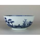 A Chinese blue and white porcelain 'Scholar Crossing Bridge' pattern BowlQianlong, c1750From the '