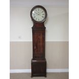 A 19th Century Scottish mahogany Longcase Clock having circular enamel dial inscribed Millar, Leith,