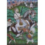 KOTAH SCHOOL, MID 19th CENTURYPortrait of Maharao Ram Singh 11(r.1827-1866) on horseback with