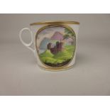 A rare Pinxton Coffee Can with painted scene of castle, other buildings and landscapes, having