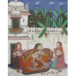 KOTAH SCHOOL, RAJASTHAN, INDIA circa 1860A Mother and Child with two attendants in a