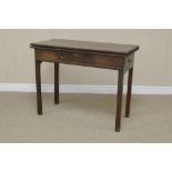 An 18th Century Chippendale style mahogany Tea Table with rectangular fold-over top on moulded