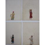 COMPANY SCHOOL,19th CENTURYFour portraits of Indian Characterswatercolours laid down on paper (