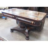 A Victorian rosewood rectangular Centre Table fitted a frieze and dummy drawer to each side on