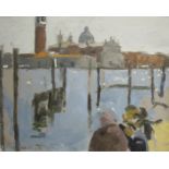 ‡KEN HOWARD RA (b.1932)Venicesigned 'Ken Howard' (lower left)oil on canvas board8 x 10 1/4 in (20.