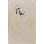 PUNJAB, NORTHERN INDIA, EARLY 19th CENTURYPortrait of a Sikh man readingink on paper6 x 4 in (15.2 x
