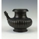 An 18th Century Mughal small bronze spouted Lota, Deccan or South India, With fluted compressed body