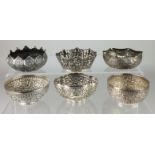 Six 19th Century Indian silver BowlsKashmir, Kutch and CalcuttaVariously repoussé decorated with