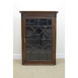 A Georgian oak Corner Display Cabinet with single astragal glazed door, 3ft 8in