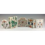 A group of 20th Century parchin kari style hardstone inlaid marble Boxes,Probably Agra,Including