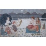 DECCANI SCHOOL (?) LATE 18th CENTURYA Prince listening to Musicians on a moonlit Terrace,with old