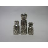 Three small silver Scent Bottles, Birmingham 1900/5/6