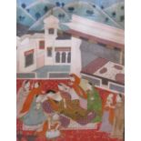 PAHARI SCHOOL, 1st HALF 19th CENTURYA grieving Princess nursed by her attendants in a Palacegouache8