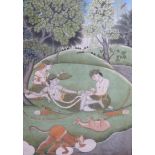 PAHARI SCHOOL, EARLY 19th CENTURYA Scene from the Ramayana-Rama with Lakshmana resting by the