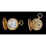 A Lady's Hunter Pocket Watch the white enamel dial with roman numerals, C. MARCKS & CO, BOMBAY &